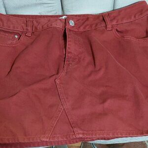 Red Jean Skirt